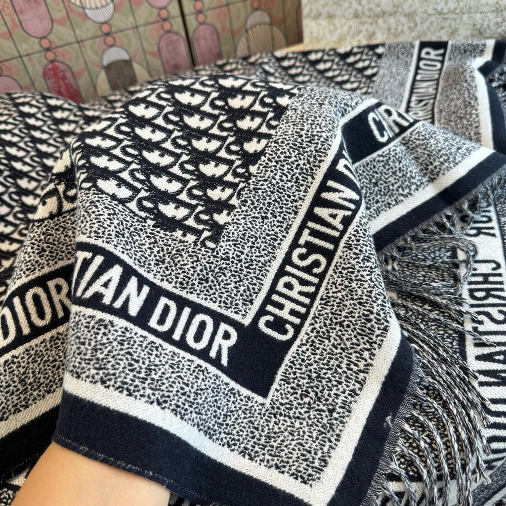 Dior Graphic Fringe Square Scarf product image 6, provided for visual reference and product detail review