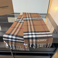 Burberry Lettered Plaid Fringed Scarf product image 1, provided for visual reference and product detail review
