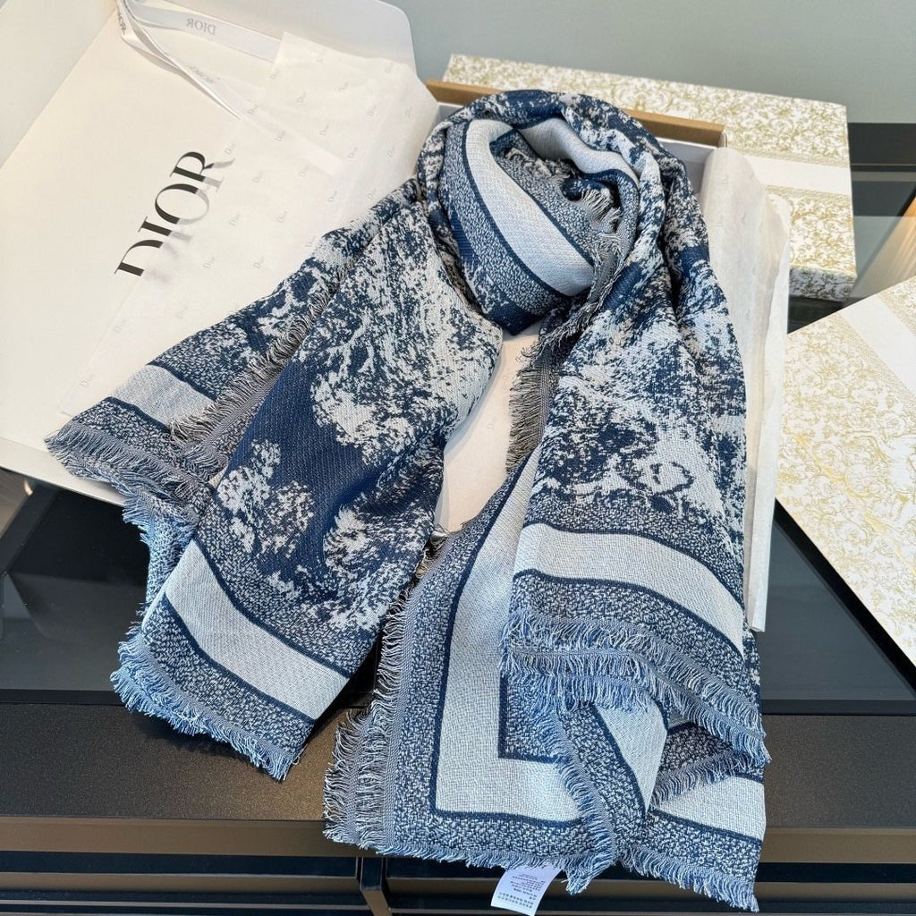 Dior Fringed Animal Print Square Scarf product image 13, provided for visual reference and product detail review