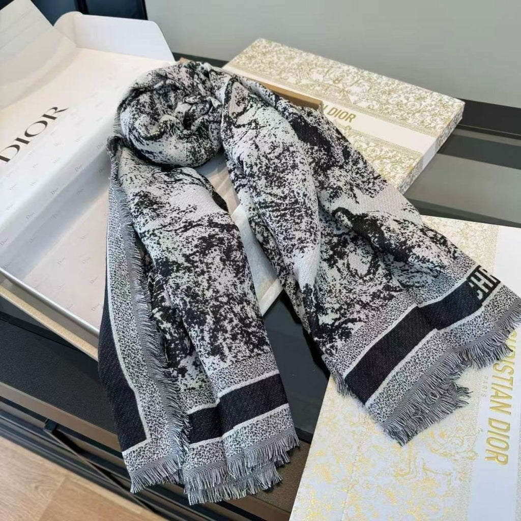 Dior Fringed Animal Print Square Scarf product image 14, provided for visual reference and product detail review