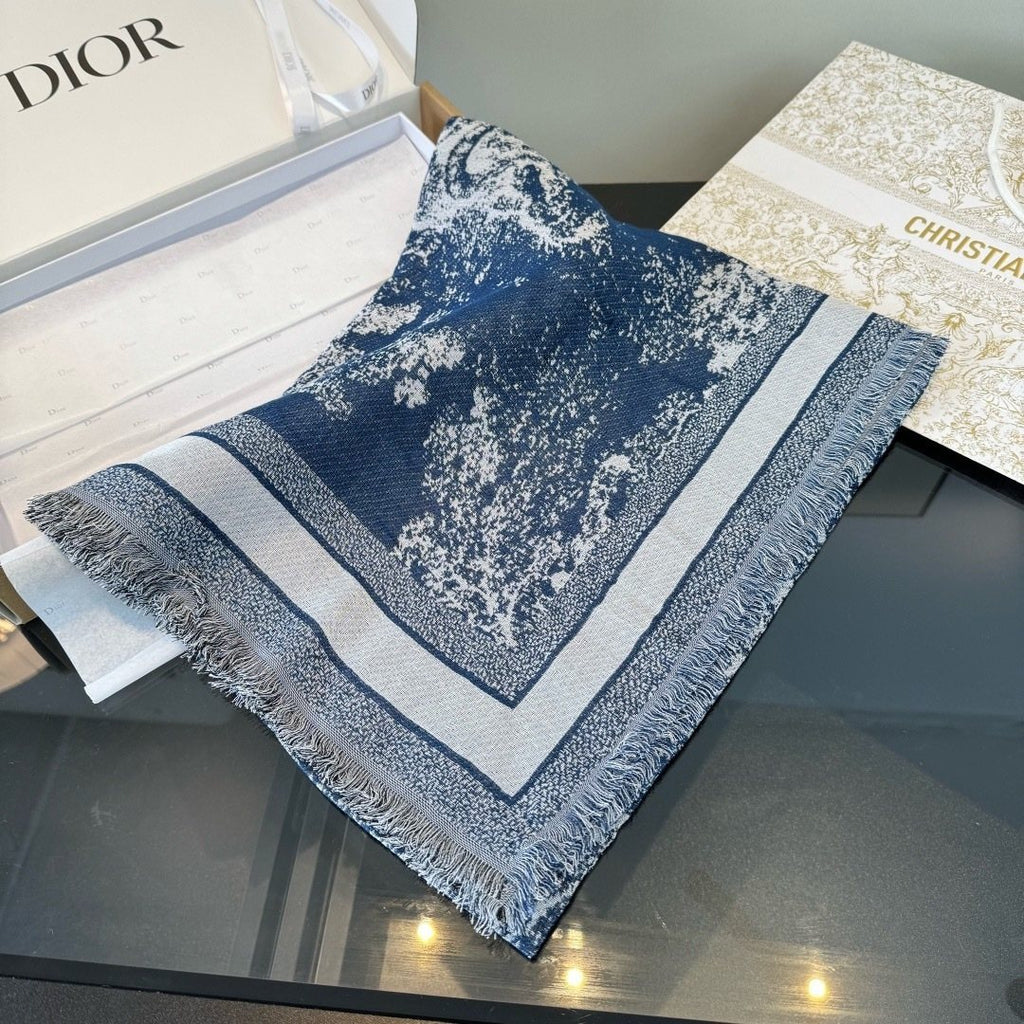 Dior Fringed Animal Print Square Scarf product image 7, provided for visual reference and product detail review