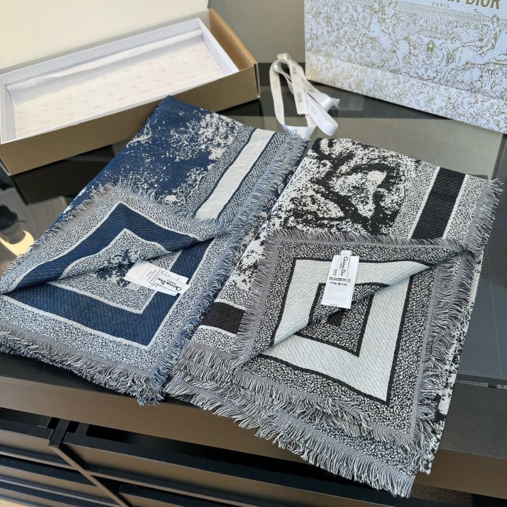 Dior Fringed Animal Print Square Scarf product image 11, provided for visual reference and product detail review