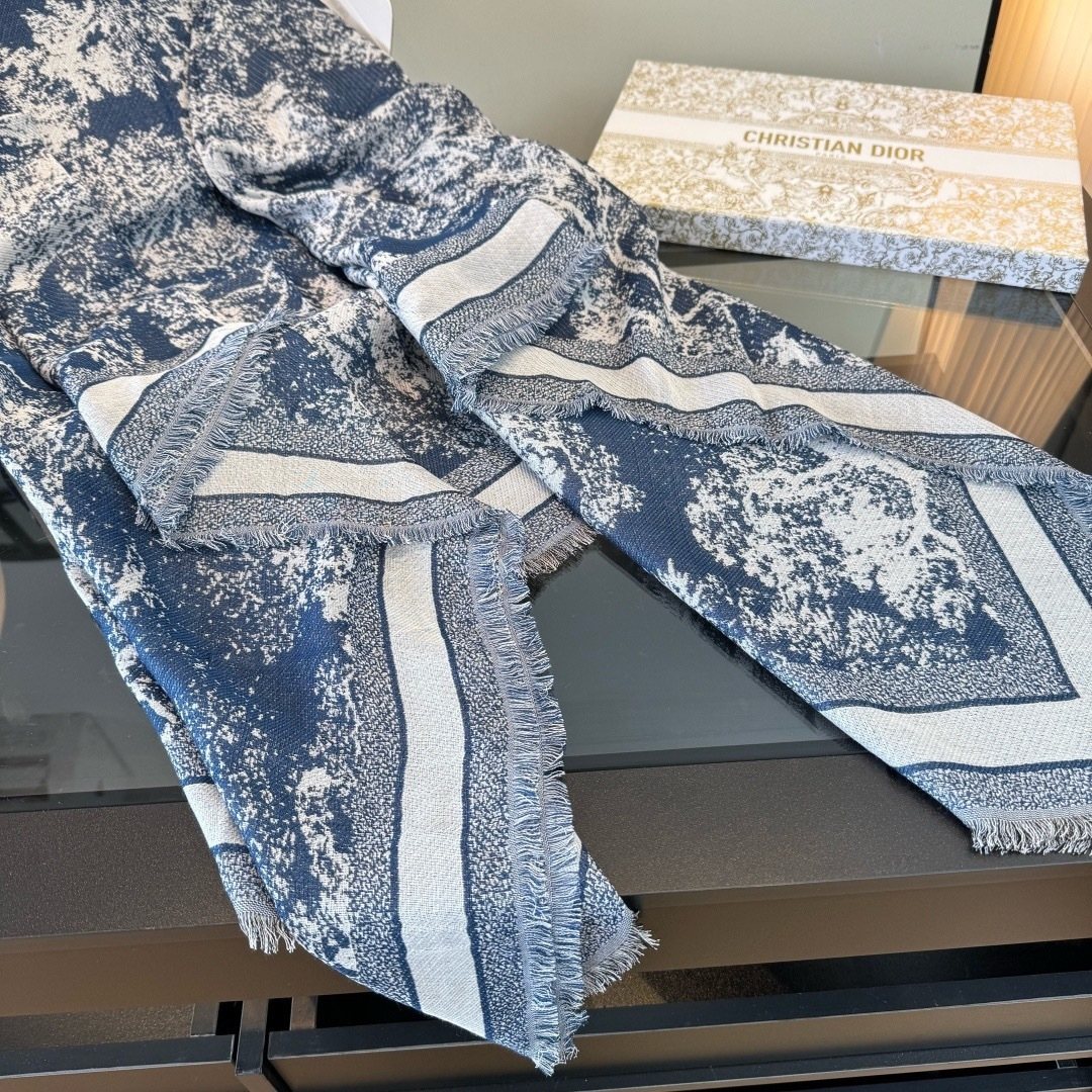 Dior Fringed Animal Print Square Scarf product image 12, provided for visual reference and product detail review