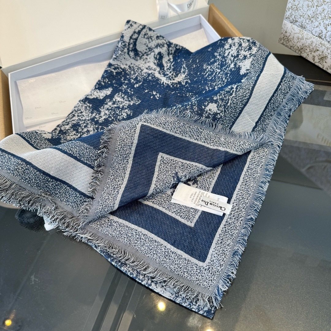 Dior Fringed Animal Print Square Scarf product image 10, provided for visual reference and product detail review