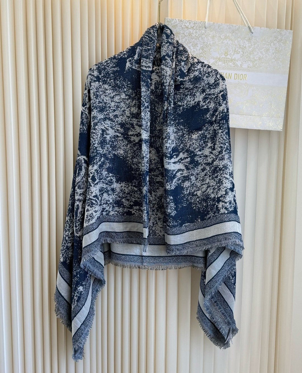 Dior Fringed Animal Print Square Scarf product image 5, provided for visual reference and product detail review