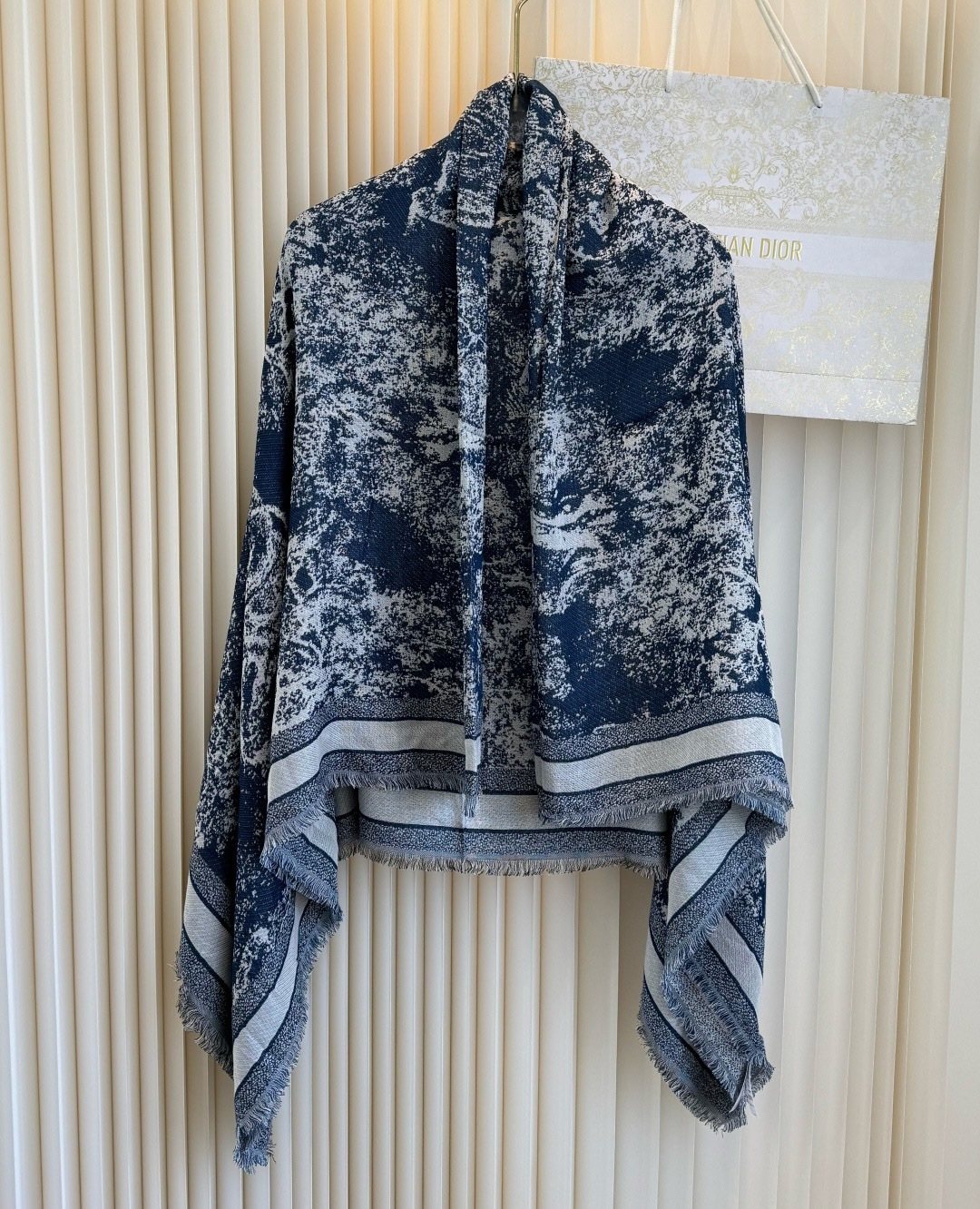 Dior Fringed Animal Print Square Scarf product image 5, provided for visual reference and product detail review