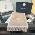 Chanel Logo Fringe Scarf product image 1, provided for visual reference and product detail review