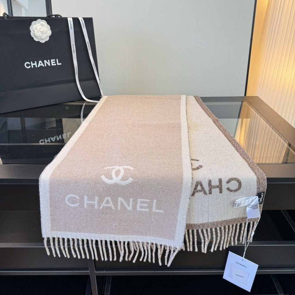 Chanel Logo Fringe Scarf product image 8, provided for visual reference and product detail review