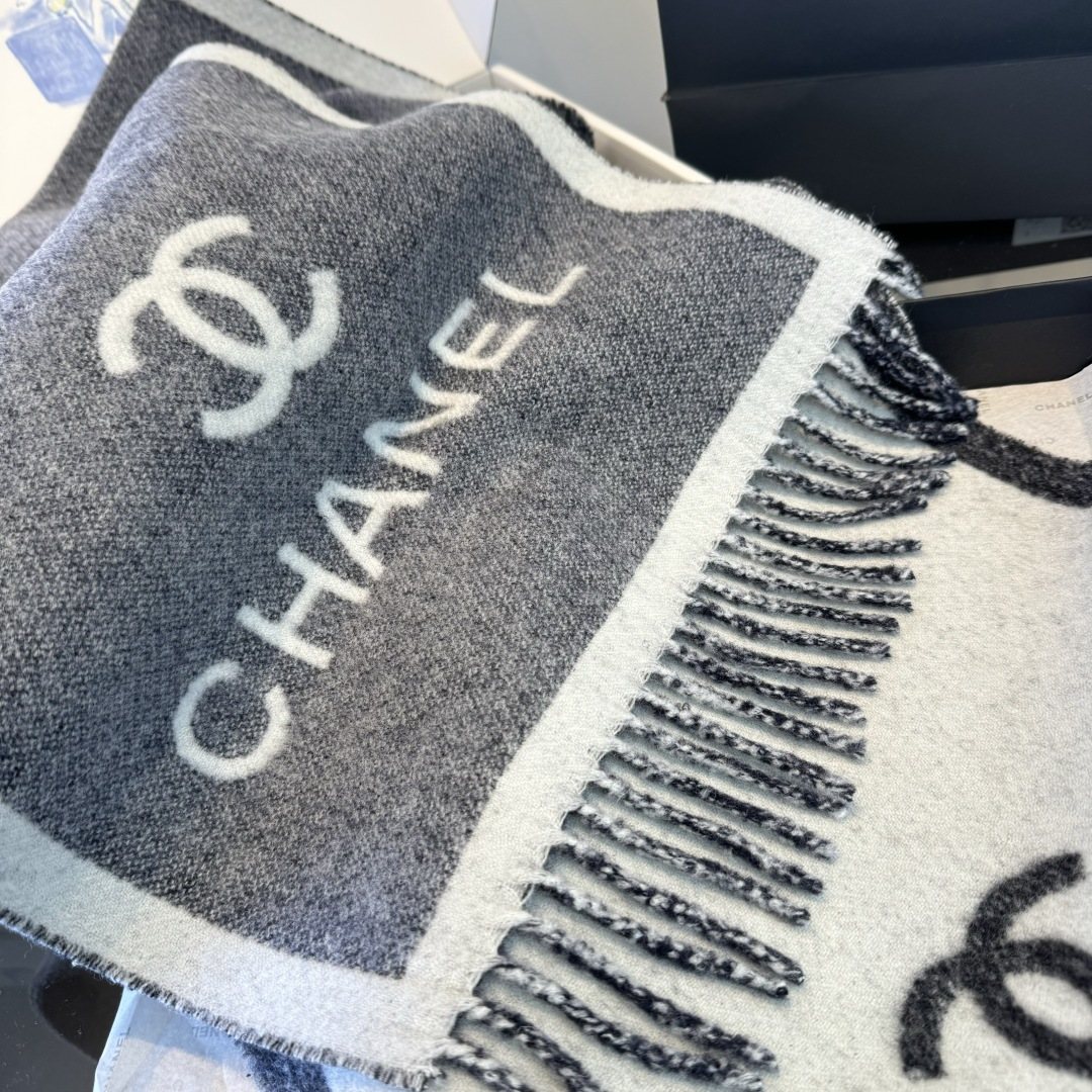 Chanel Logo Fringe Scarf product image 10, provided for visual reference and product detail review