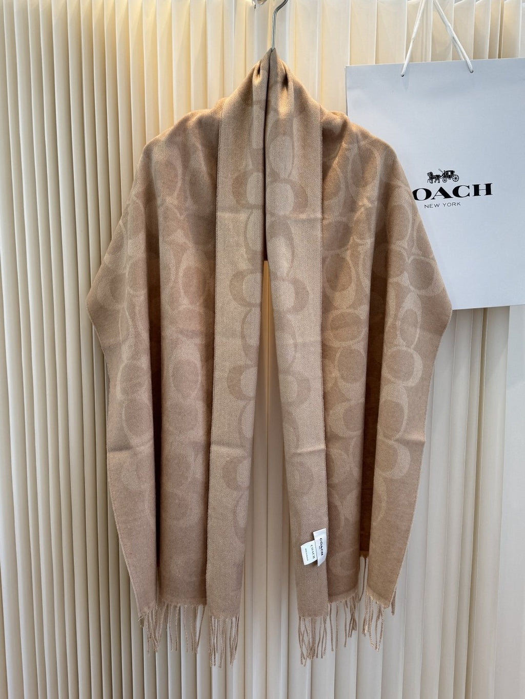 Coach Fringed Monogram Scarf product image 8, provided for visual reference and product detail review