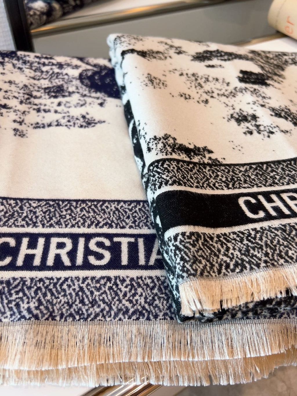 Dior Botanical Print Square Scarf product image 4, provided for visual reference and product detail review