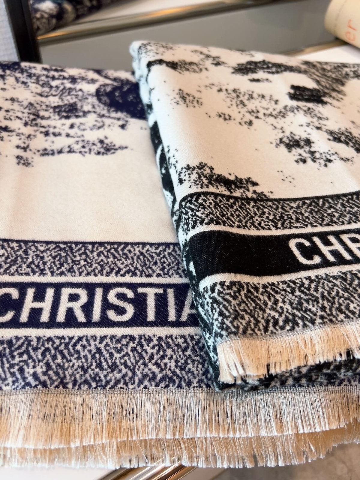 Dior Botanical Print Square Scarf product image 4, provided for visual reference and product detail review