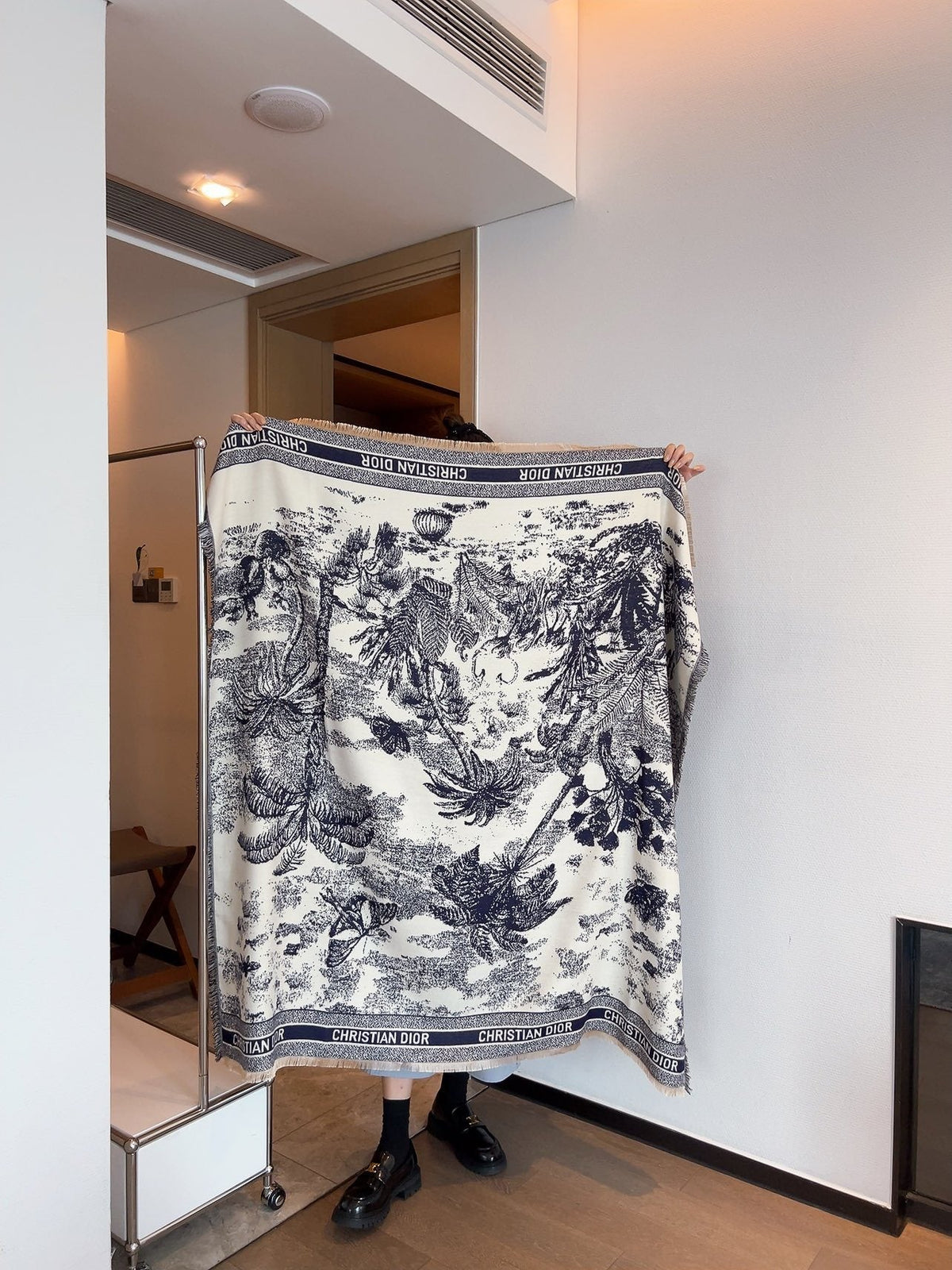 Dior Botanical Print Square Scarf product image 5, provided for visual reference and product detail review