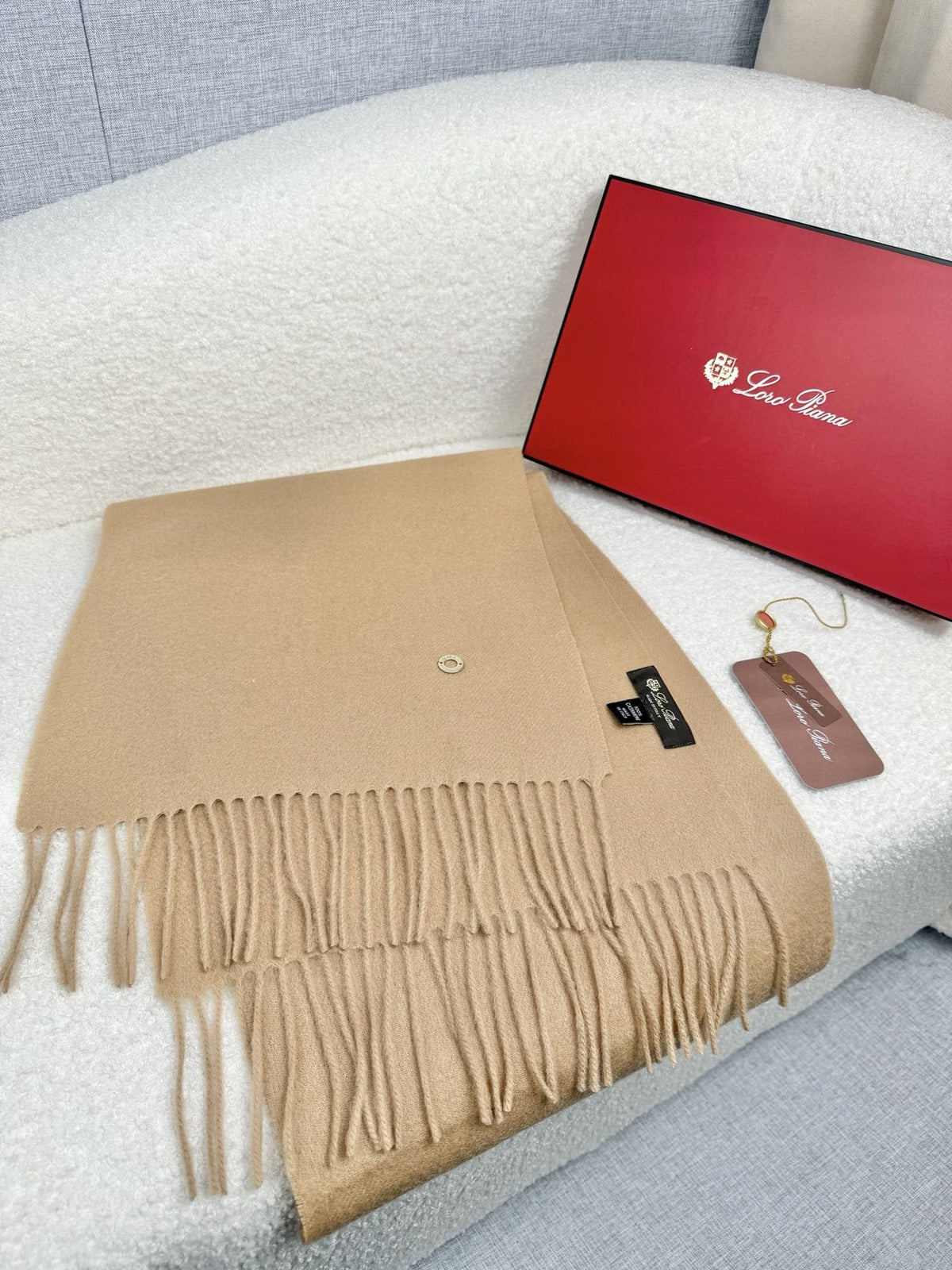 Loro Piana Fringed Cashmere Scarf product image 6, provided for visual reference and product detail review
