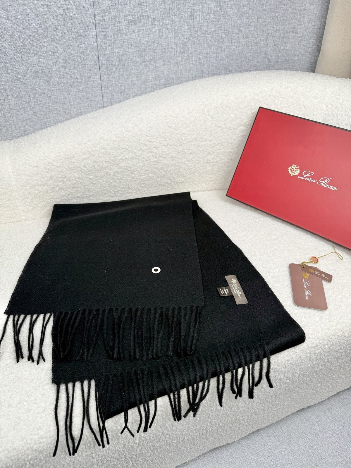 Loro Piana Fringed Cashmere Scarf product image 2, provided for visual reference and product detail review