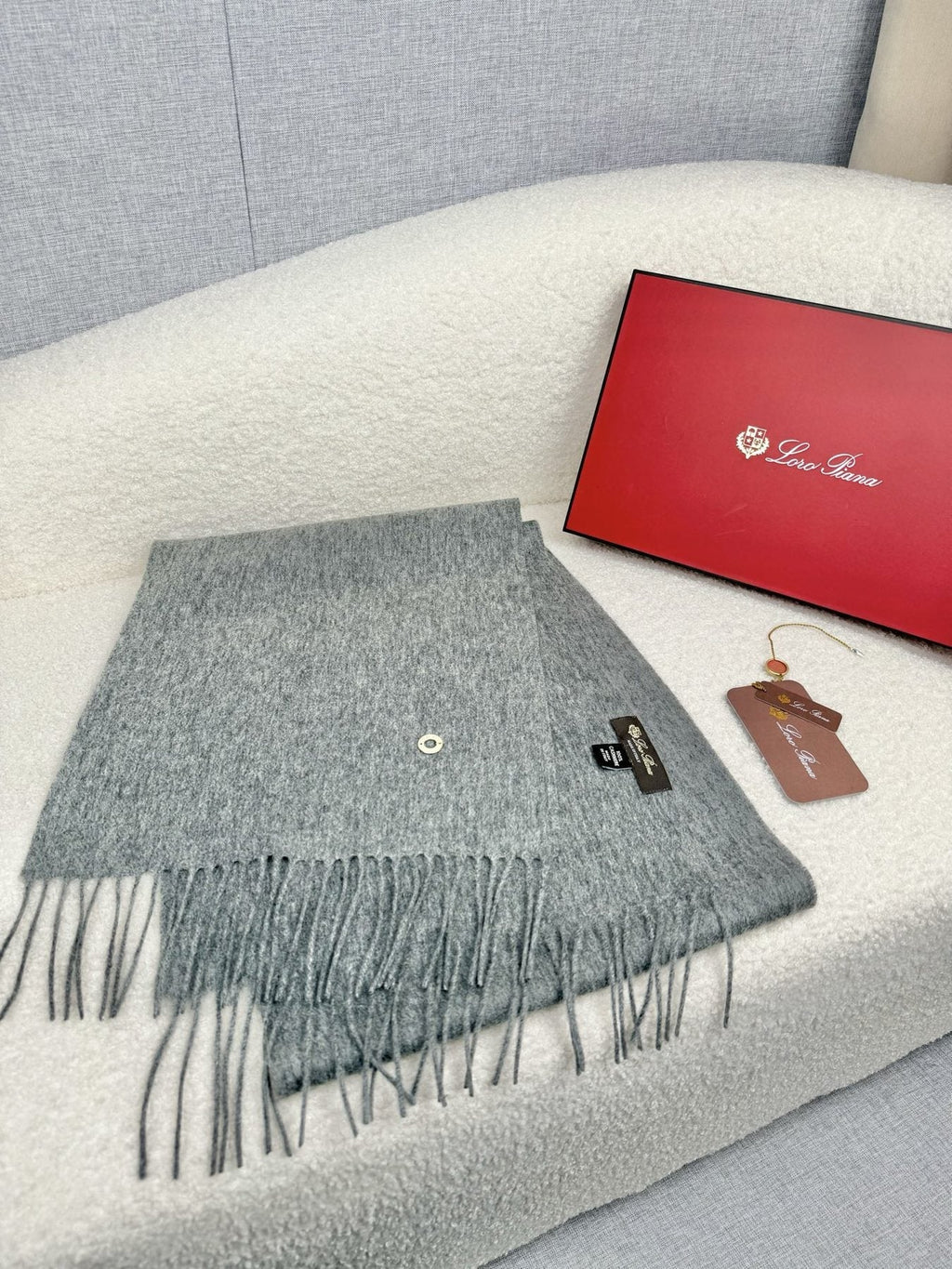 Loro Piana Fringed Cashmere Scarf product image 3, provided for visual reference and product detail review