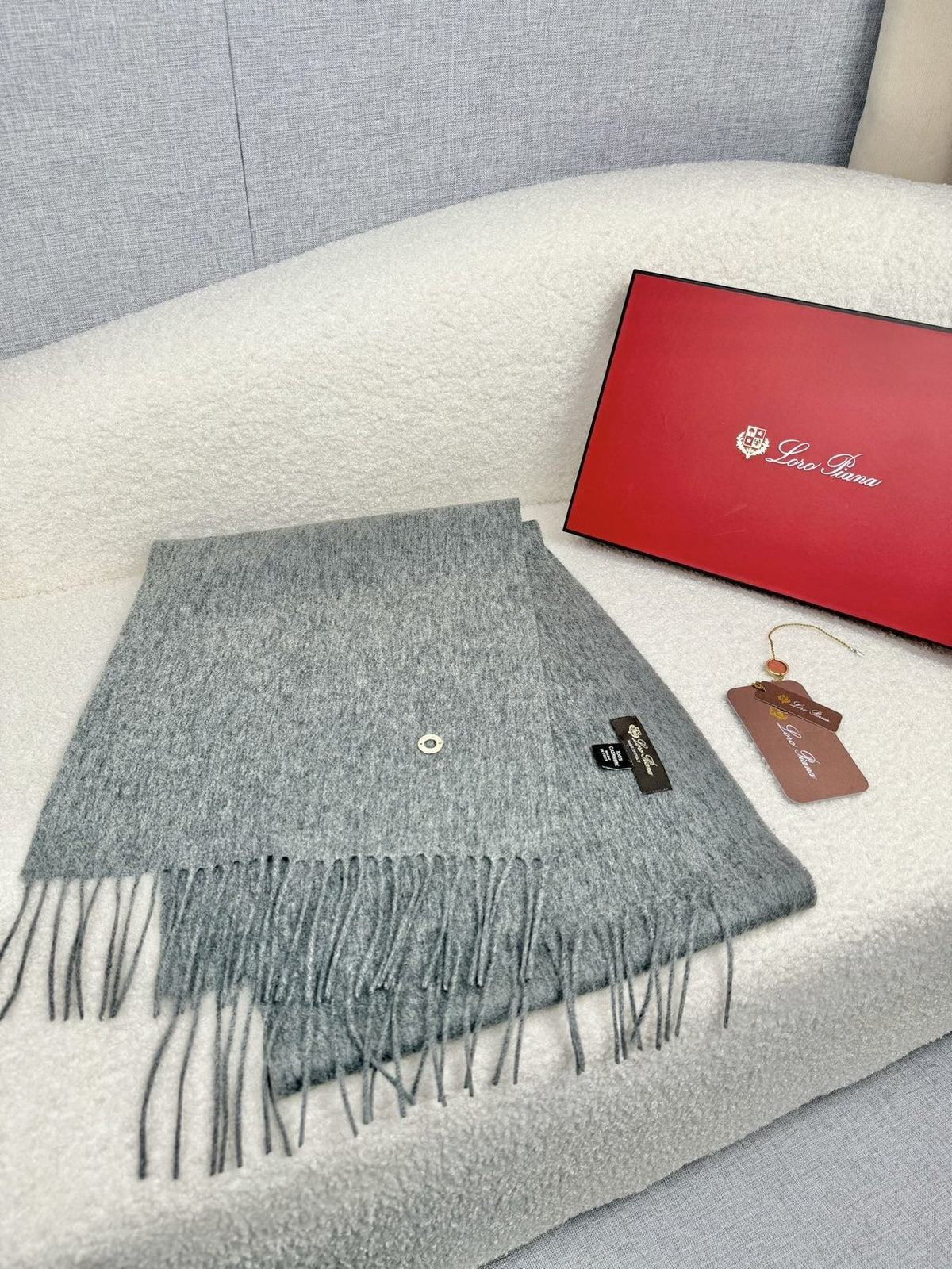 Loro Piana Fringed Cashmere Scarf product image 3, provided for visual reference and product detail review