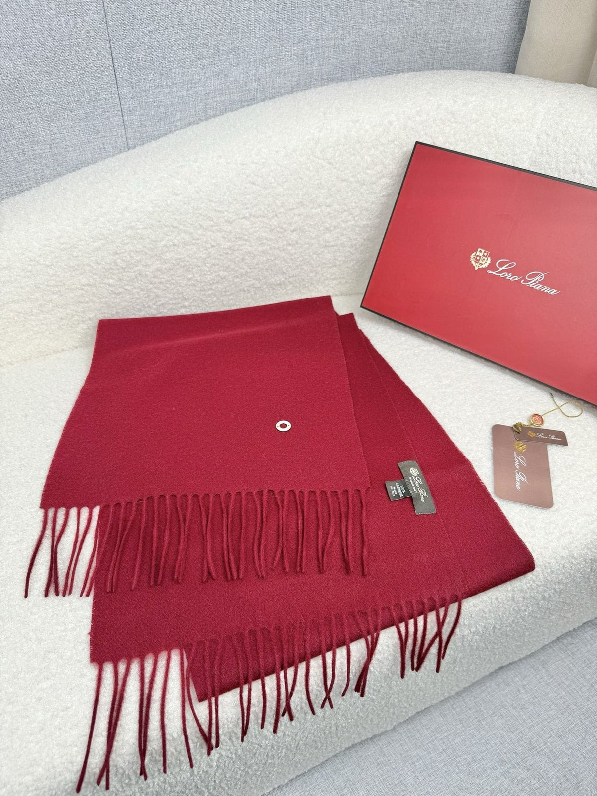Loro Piana Fringed Cashmere Scarf product image 4, provided for visual reference and product detail review