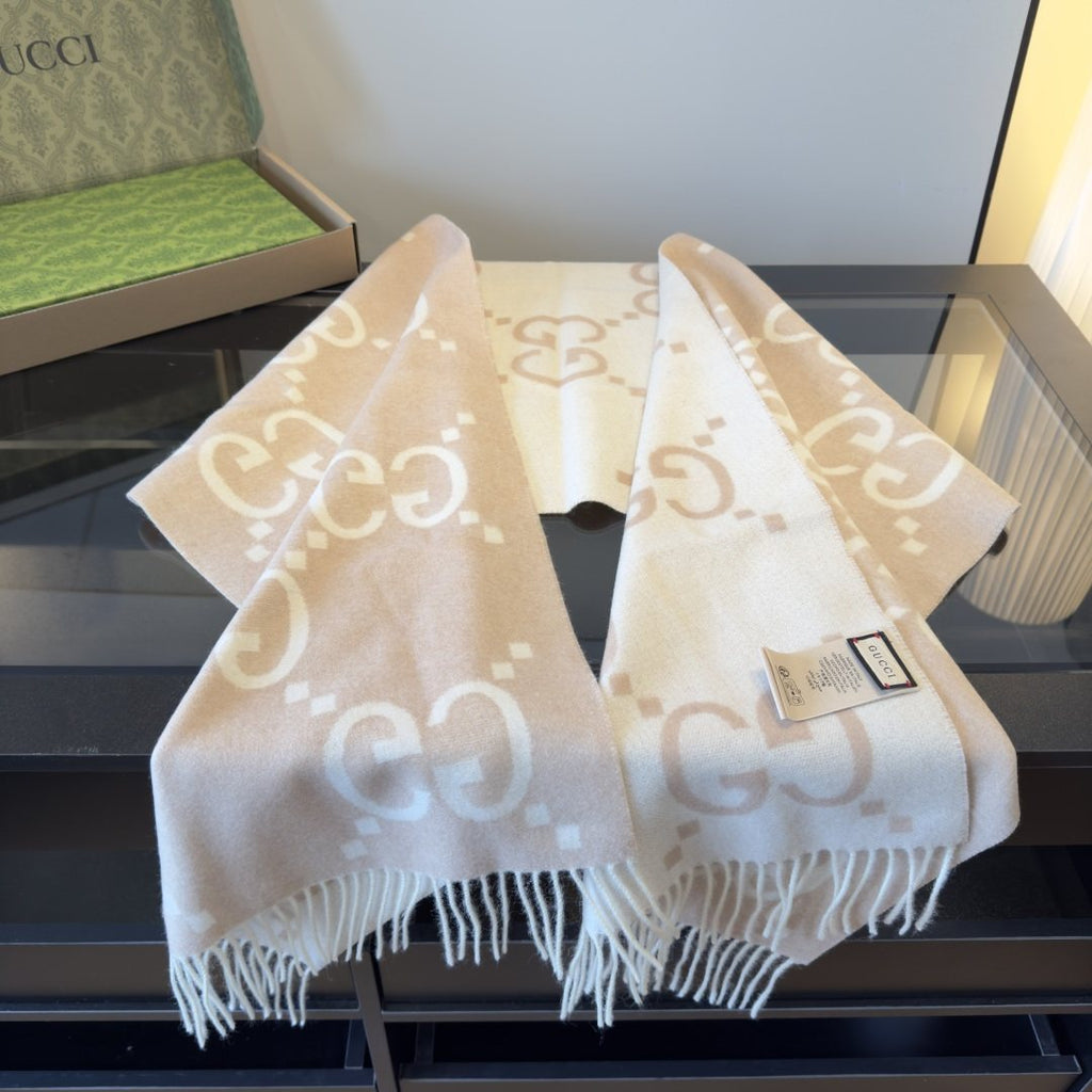 Gucci Reversible GG Fringed Scarf product image 9, provided for visual reference and product detail review