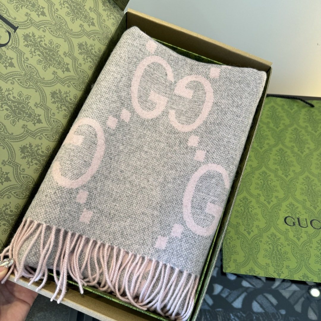 Gucci Reversible GG Fringed Scarf product image 13, provided for visual reference and product detail review