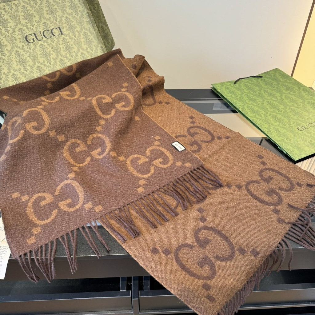 Gucci Reversible GG Fringed Scarf product image 12, provided for visual reference and product detail review