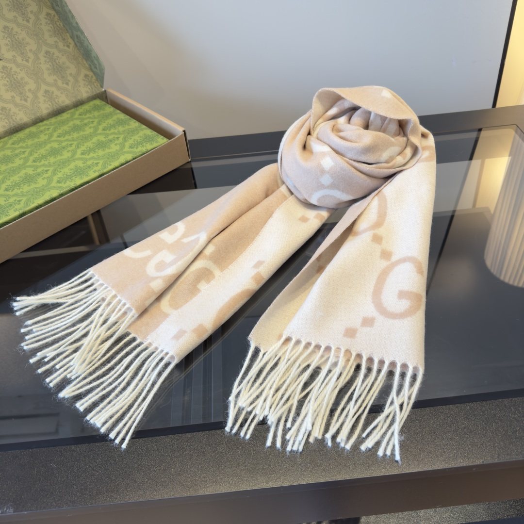 Gucci Reversible GG Fringed Scarf product image 7, provided for visual reference and product detail review