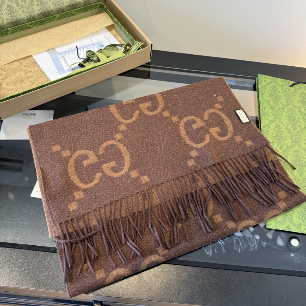 Gucci Reversible GG Fringed Scarf product image 11, provided for visual reference and product detail review