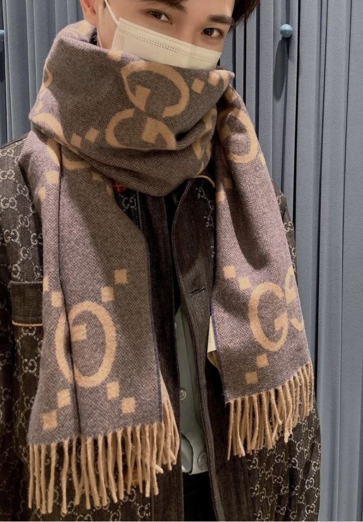 Gucci Reversible GG Fringed Scarf product image 2, provided for visual reference and product detail review