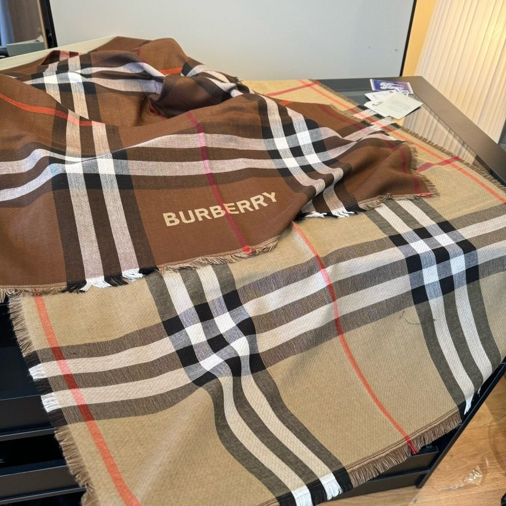 Burberry Charcoal Gray Plaid Scarf product image 4, provided for visual reference and product detail review