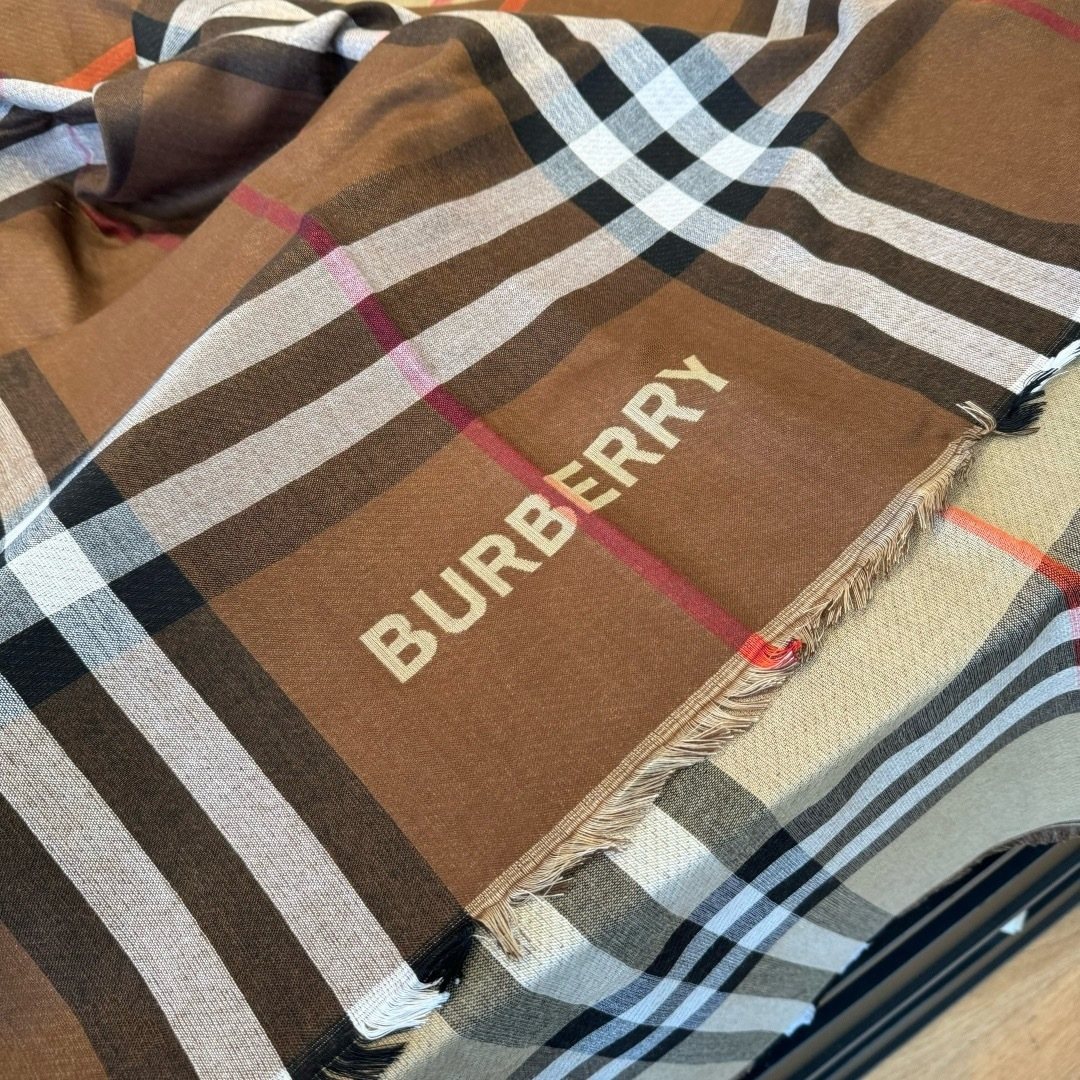 Burberry Bold Check Fringed Scarf - 110 x 200 cm product image 9, provided for visual reference and product detail review