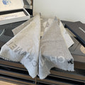 Chanel Two-Tone Houndstooth Fringe Scarf product image 1, provided for visual reference and product detail review