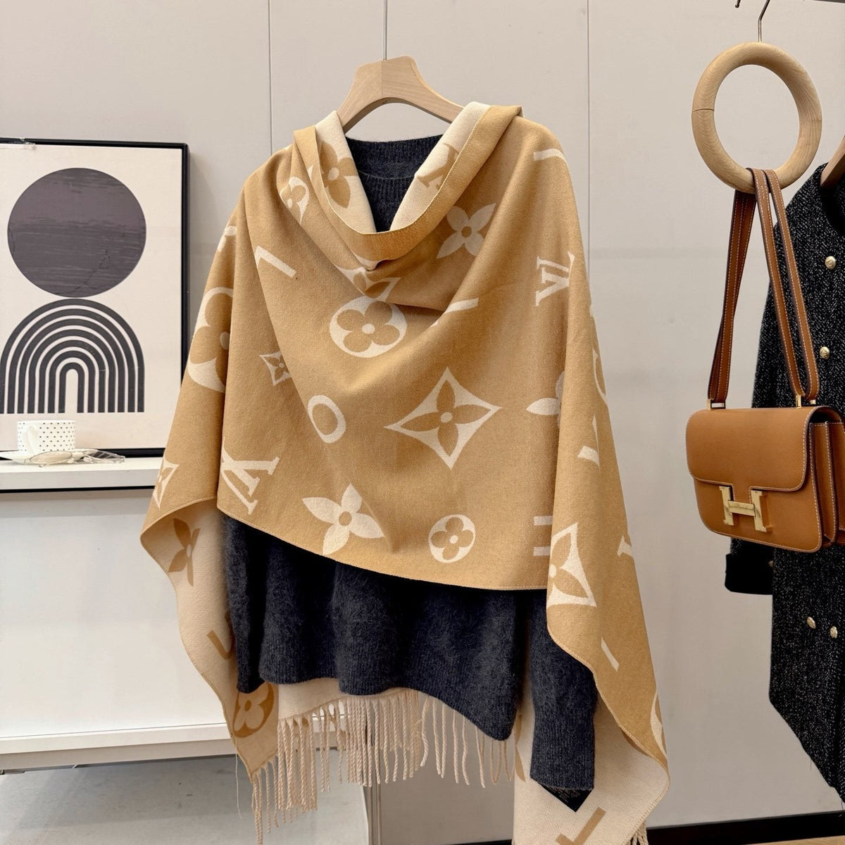 Louis Vuitton Knotted-Fringe Monogram Scarf - 65 x 180 cm product image 12, provided for visual reference and product detail