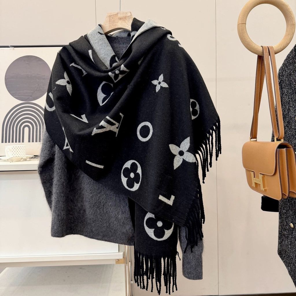 Louis Vuitton Knotted-Fringe Monogram Scarf - 65 x 180 cm product image 13, provided for visual reference and product detail