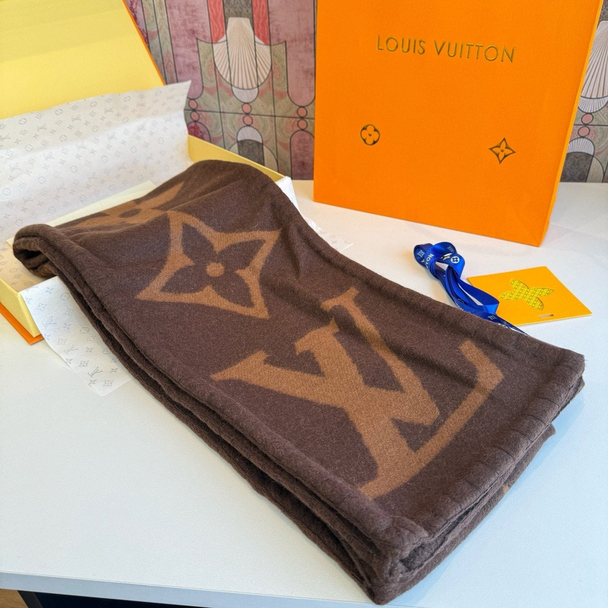 Louis Vuitton Oversized Monogram Fashion Scarf product image 9, provided for visual reference and product detail review