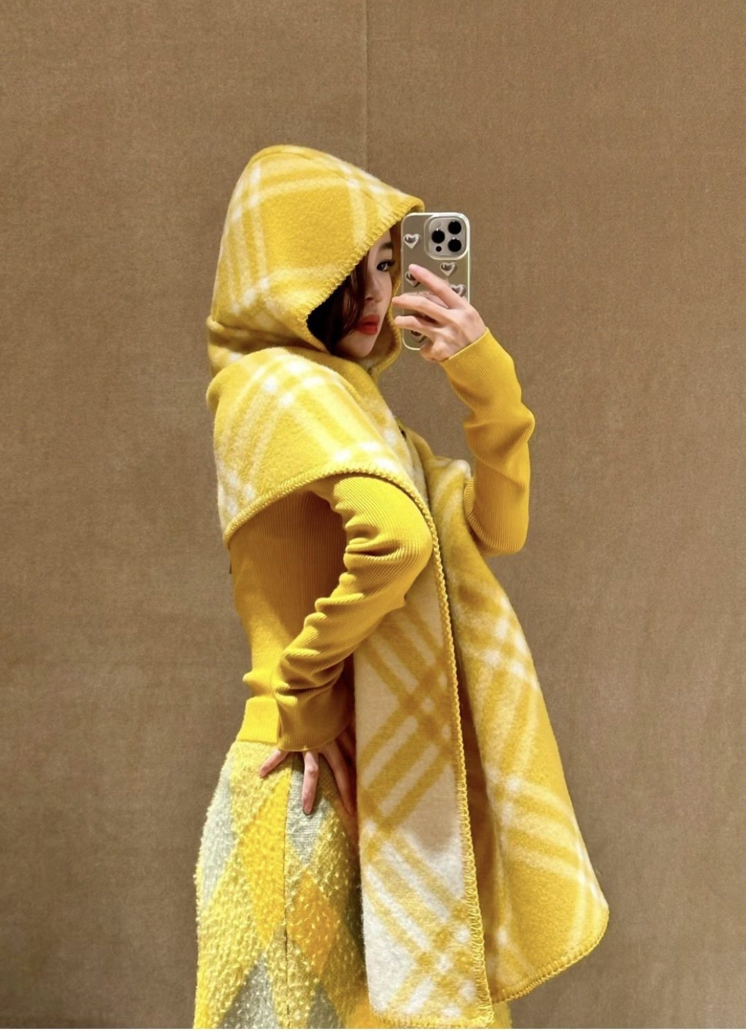 Burberry Plaid Hooded Scarf Wrap product image 2, provided for visual reference and product detail review