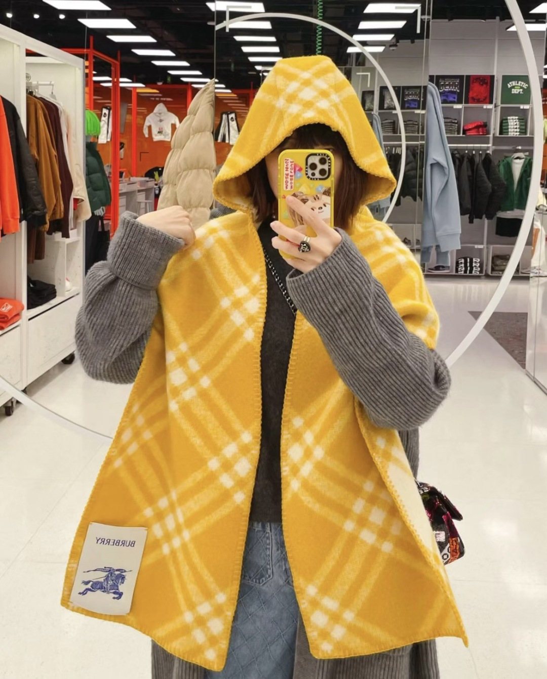 Burberry Plaid Hooded Scarf Wrap product image 7, provided for visual reference and product detail review