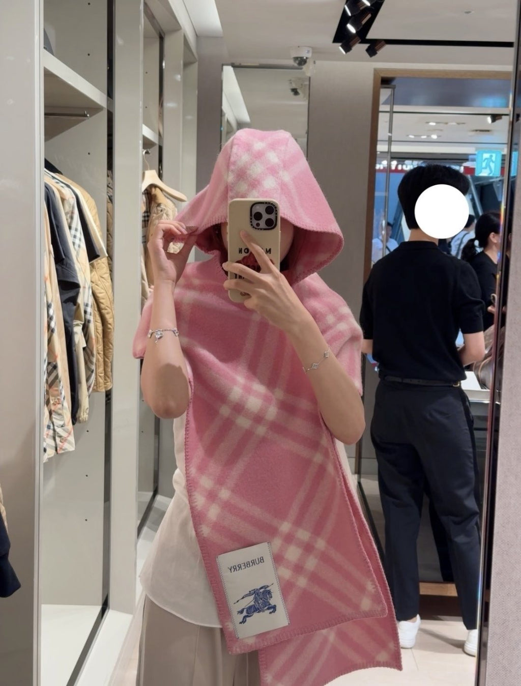 Burberry Plaid Hooded Scarf Wrap product image 5, provided for visual reference and product detail review