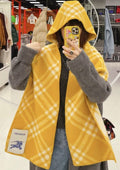 Burberry Yellow Plaid Hooded Scarf product image 1, provided for visual reference and product detail review