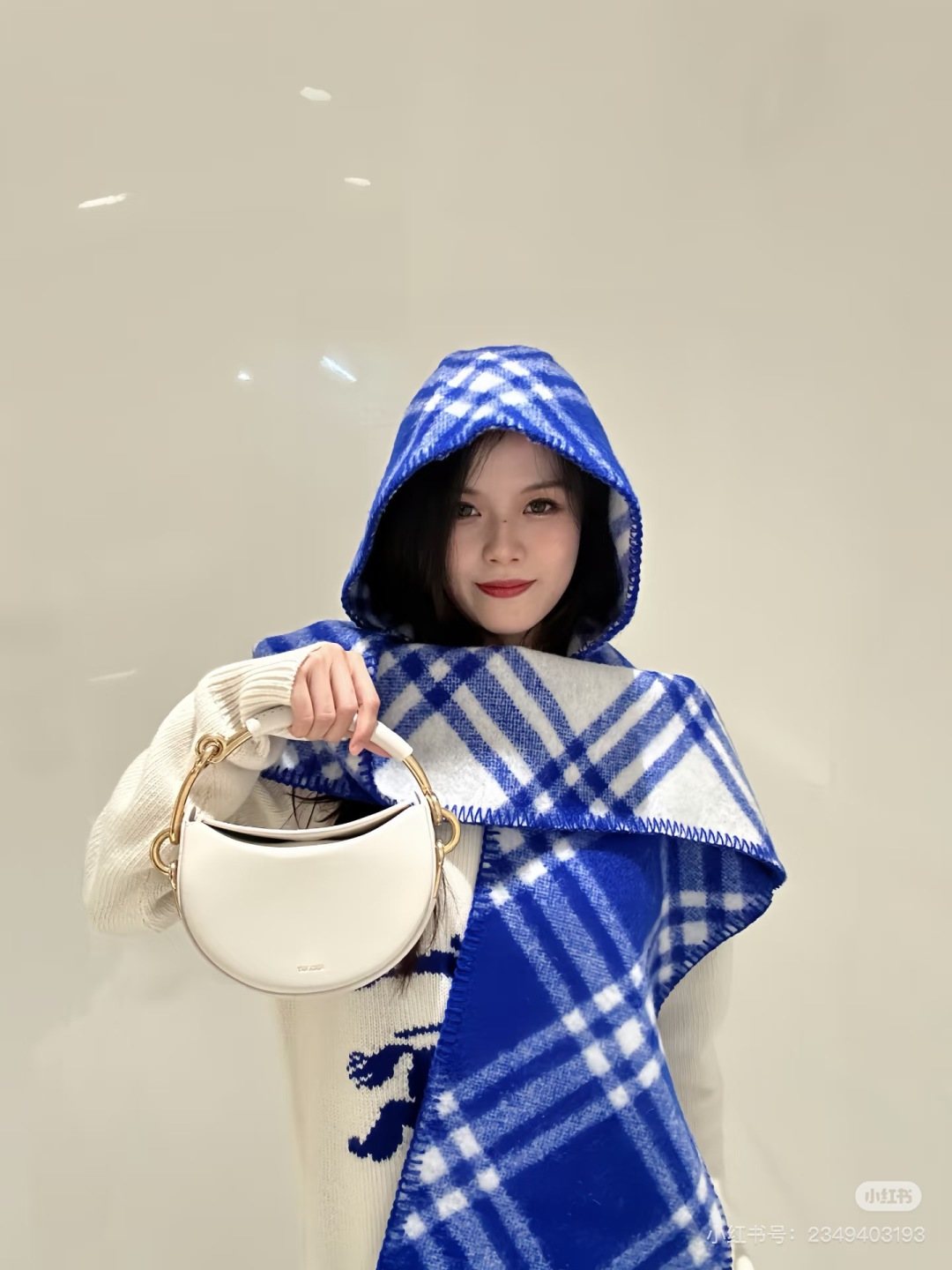 Burberry Plaid Hooded Scarf Wrap product image 1, provided for visual reference and product detail review