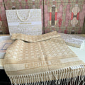 Dior Geometric Woven Scarf with Lettered Border product image 1, provided for visual reference and product detail review