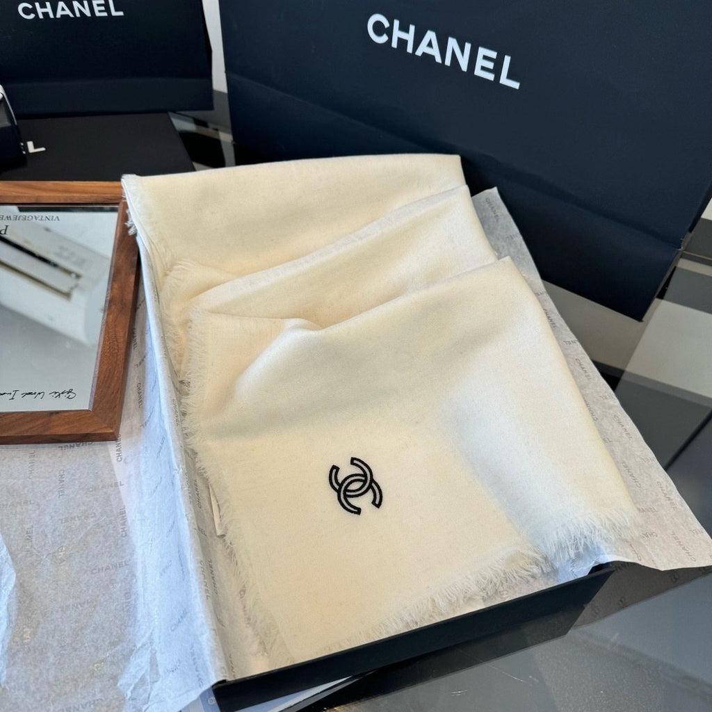 Chanel Fringe-Trim Cashmere Scarf product image 13, provided for visual reference and product detail review
