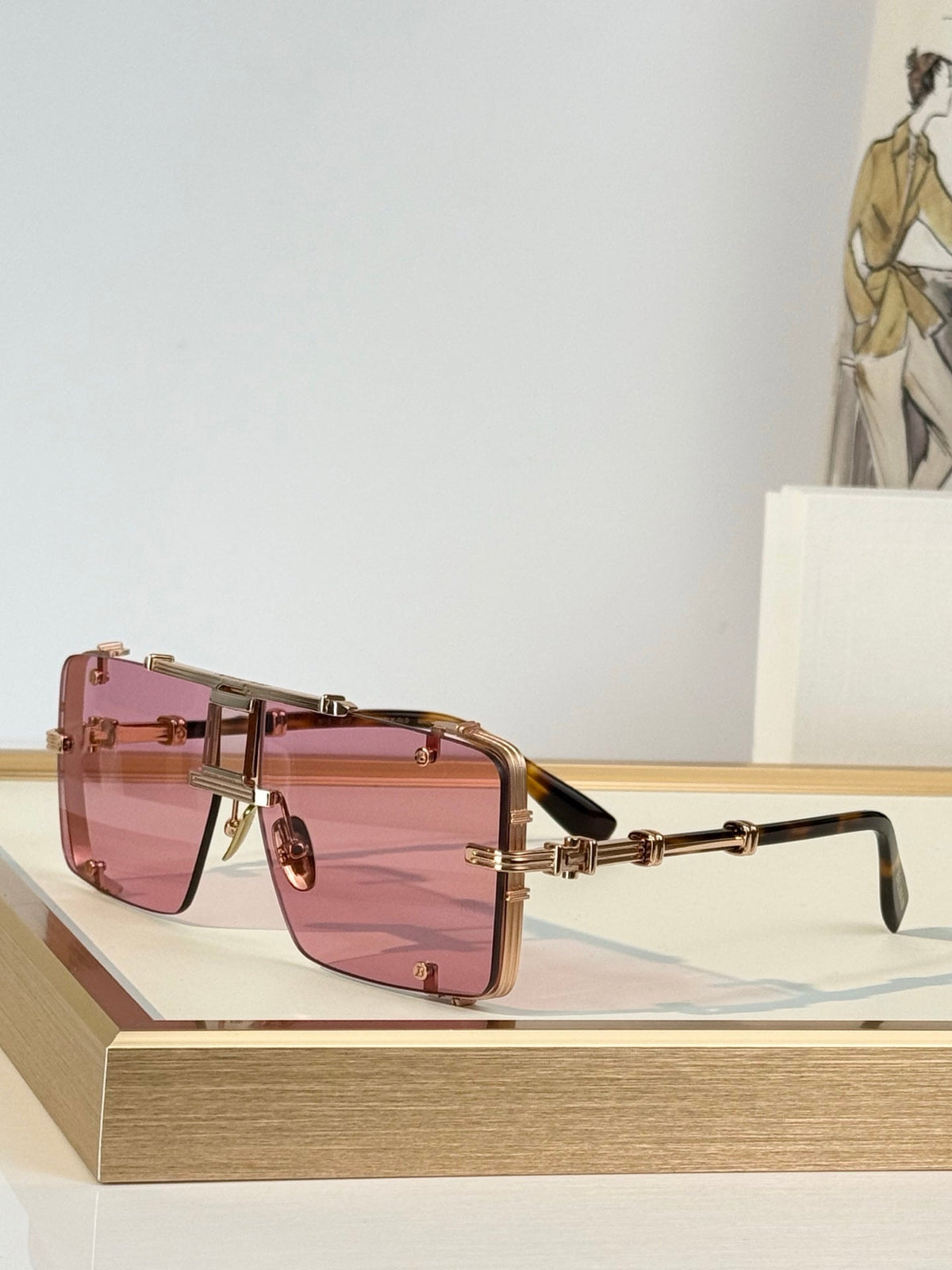 Balmain BPS-271-63//BLK-GLD Sunglasses product image 2, provided for visual reference and product detail review