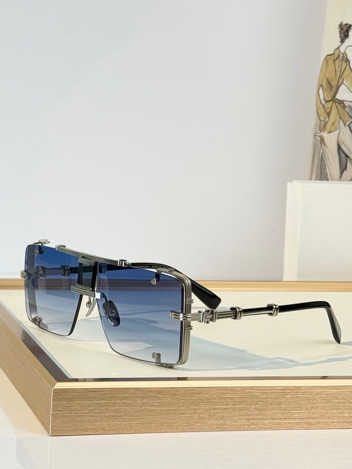 Balmain BPS-271-63//BLK-GLD Sunglasses product image 3, provided for visual reference and product detail review