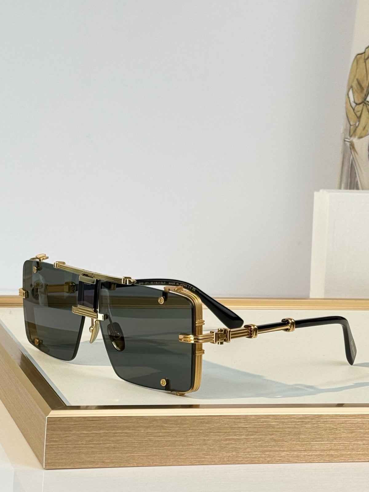 Balmain BPS-271-63//BLK-GLD Sunglasses product image 4, provided for visual reference and product detail review