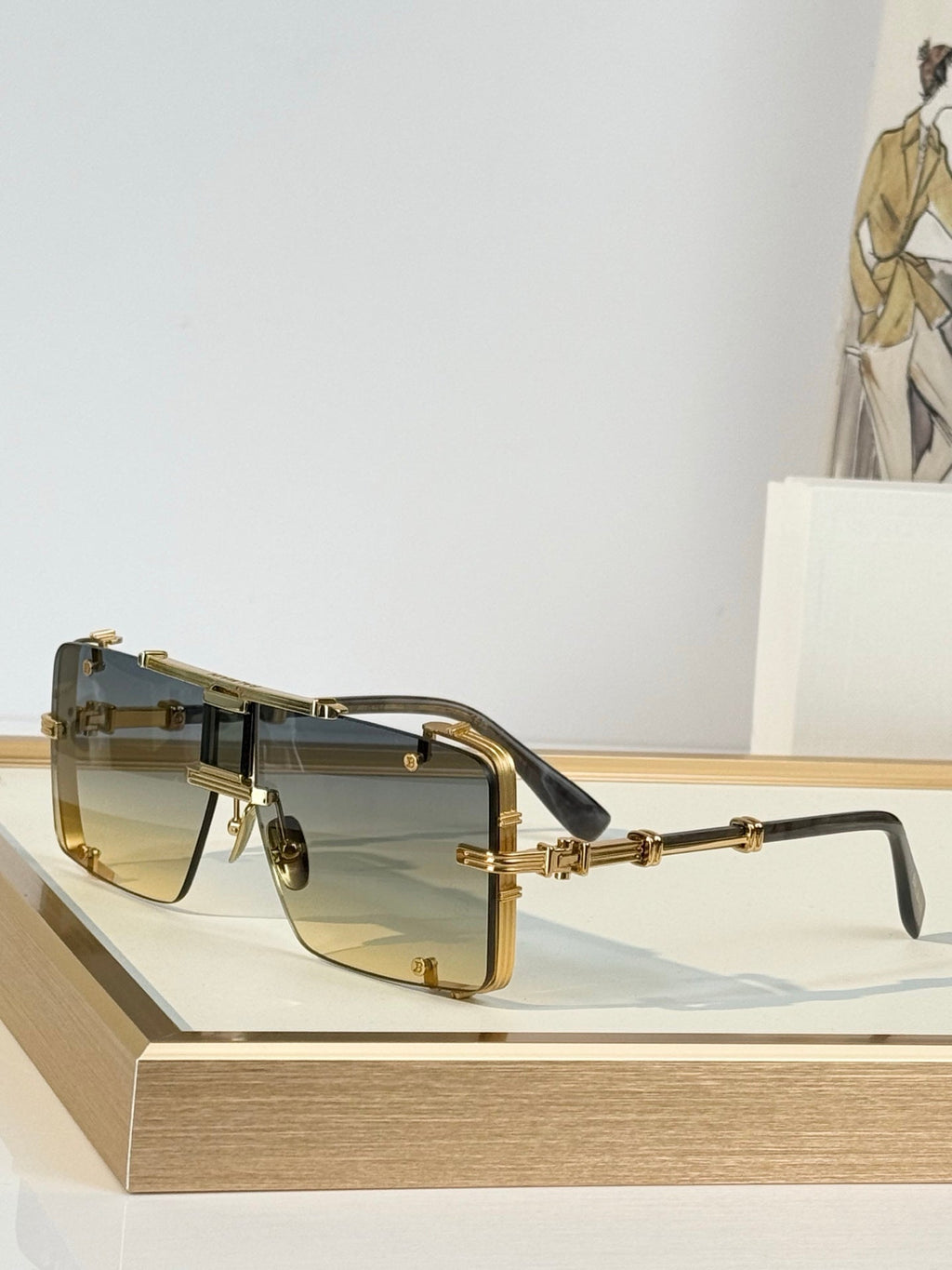 Balmain BPS-271-63//BLK-GLD Sunglasses product image 5, provided for visual reference and product detail review