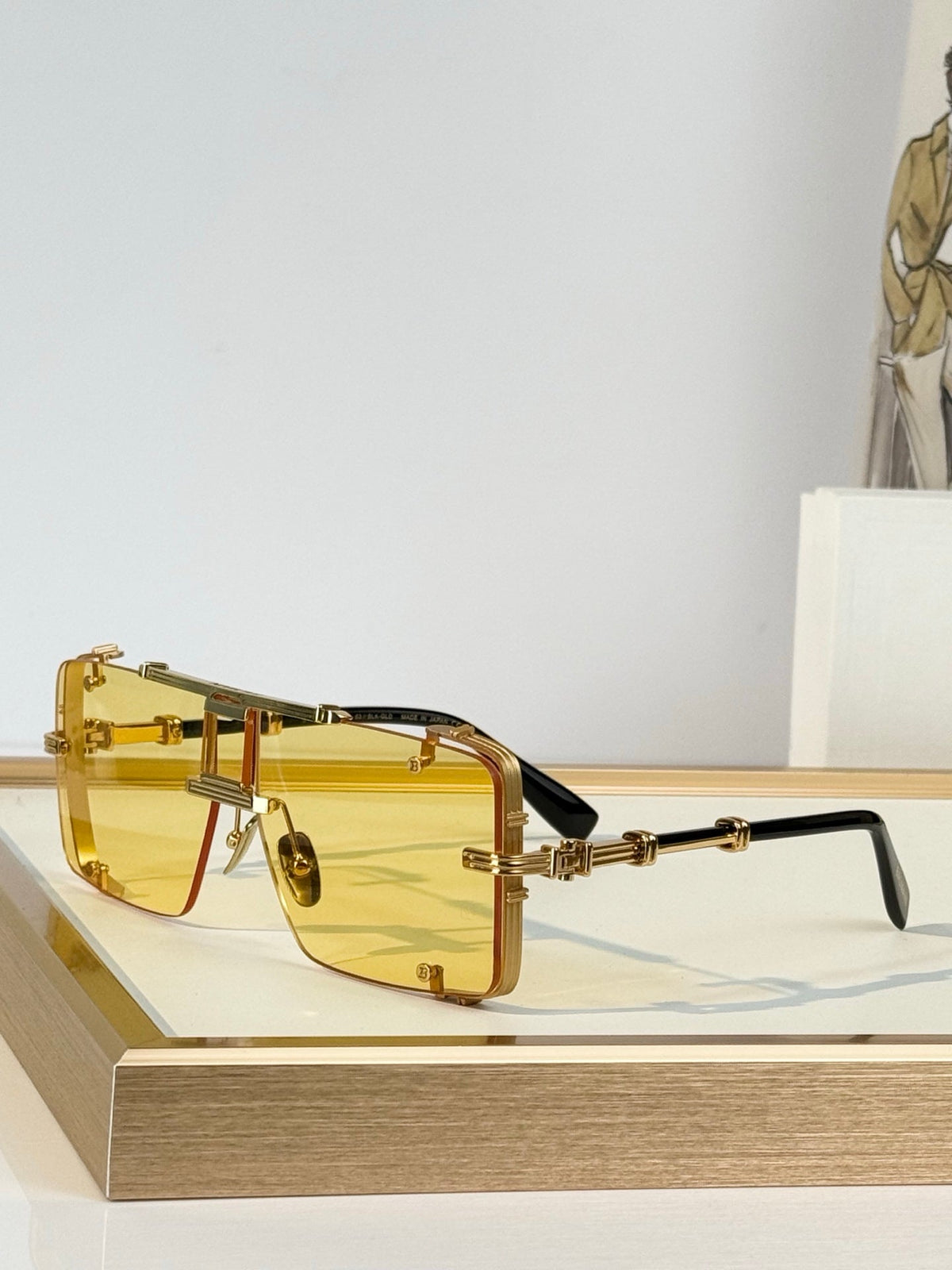 Balmain BPS-271-63//BLK-GLD Sunglasses product image 6, provided for visual reference and product detail review