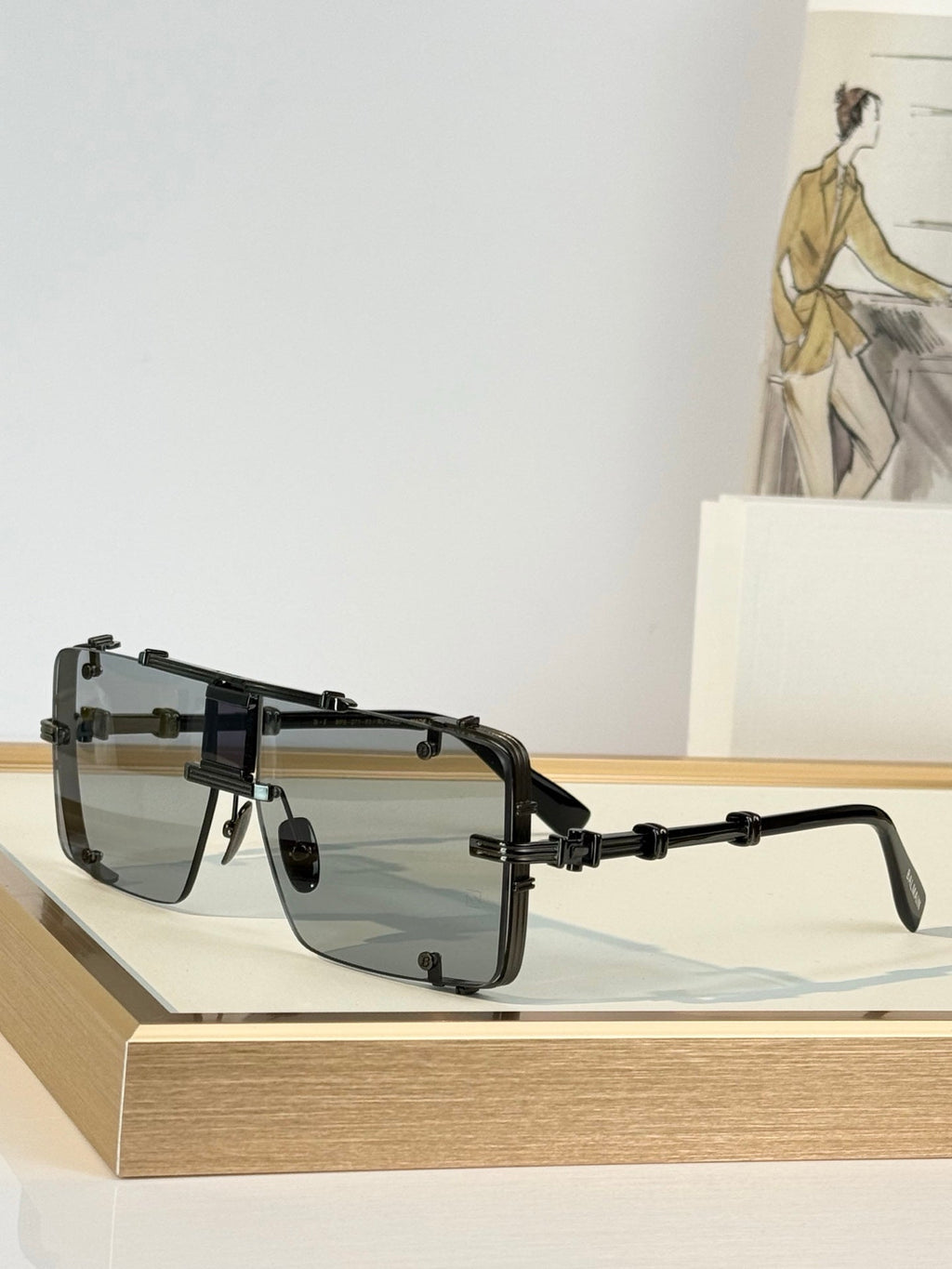 Balmain BPS-271-63//BLK-GLD Sunglasses product image 7, provided for visual reference and product detail review