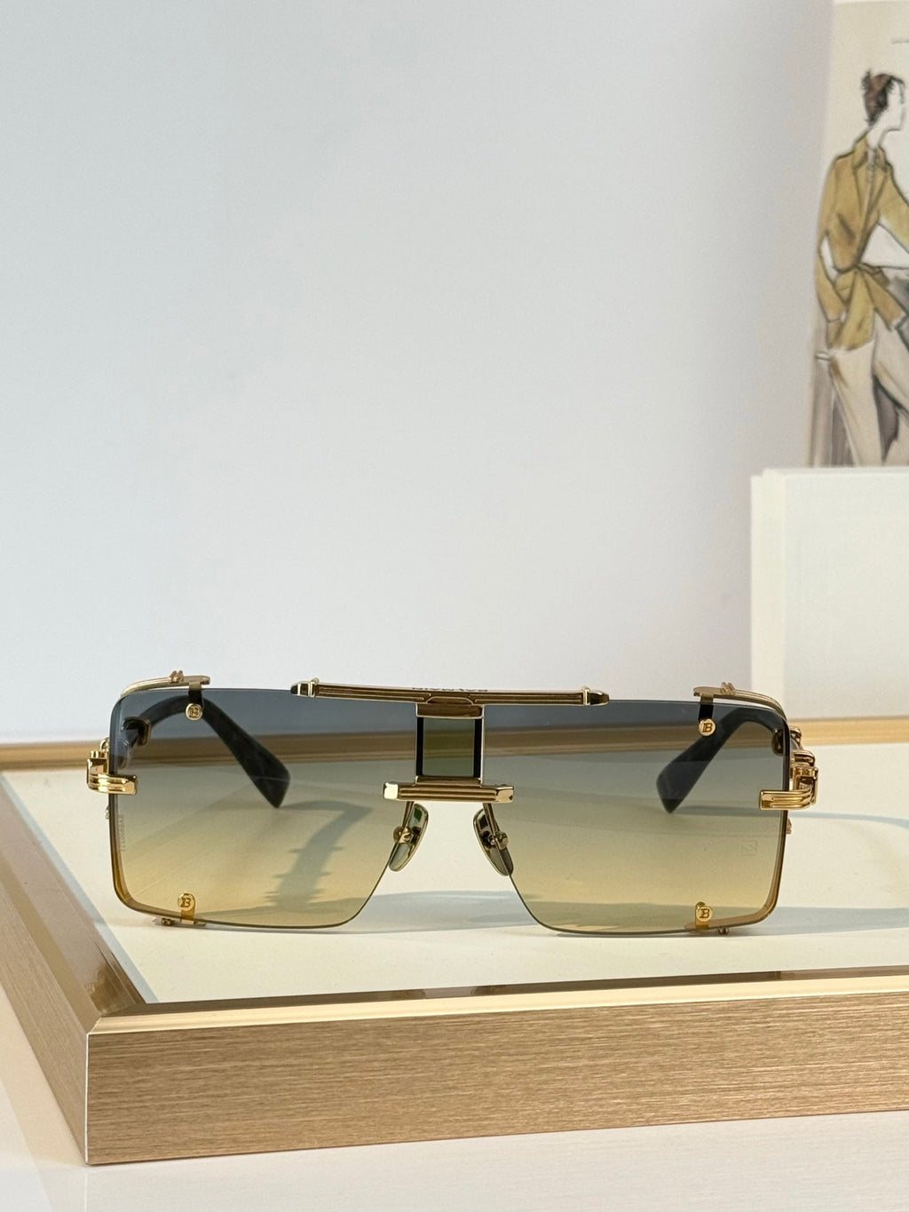 Balmain BPS-271-63//BLK-GLD Sunglasses product image 8, provided for visual reference and product detail review