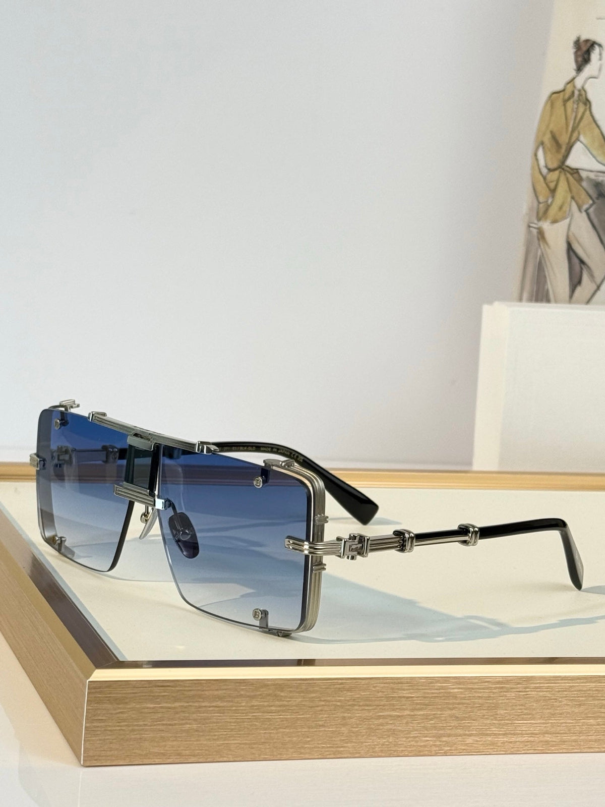 Balmain BPS-271-63//BLK-GLD Sunglasses product image 11, provided for visual reference and product detail review
