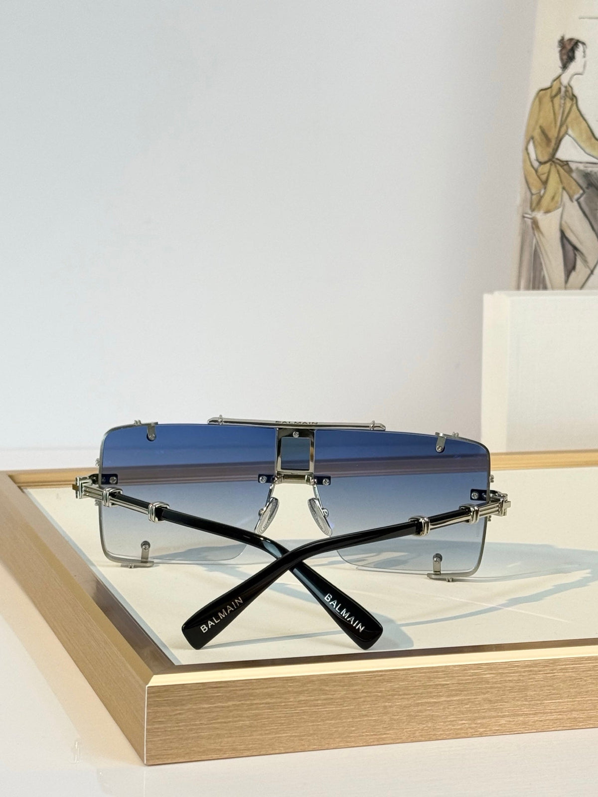 Balmain BPS-271-63//BLK-GLD Sunglasses product image 13, provided for visual reference and product detail review